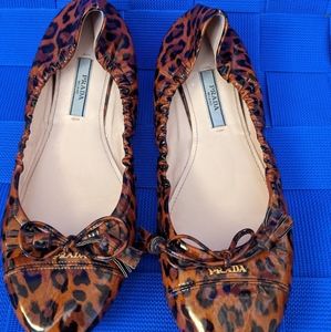 EUC Women's Prada Leopard Ballet Flats